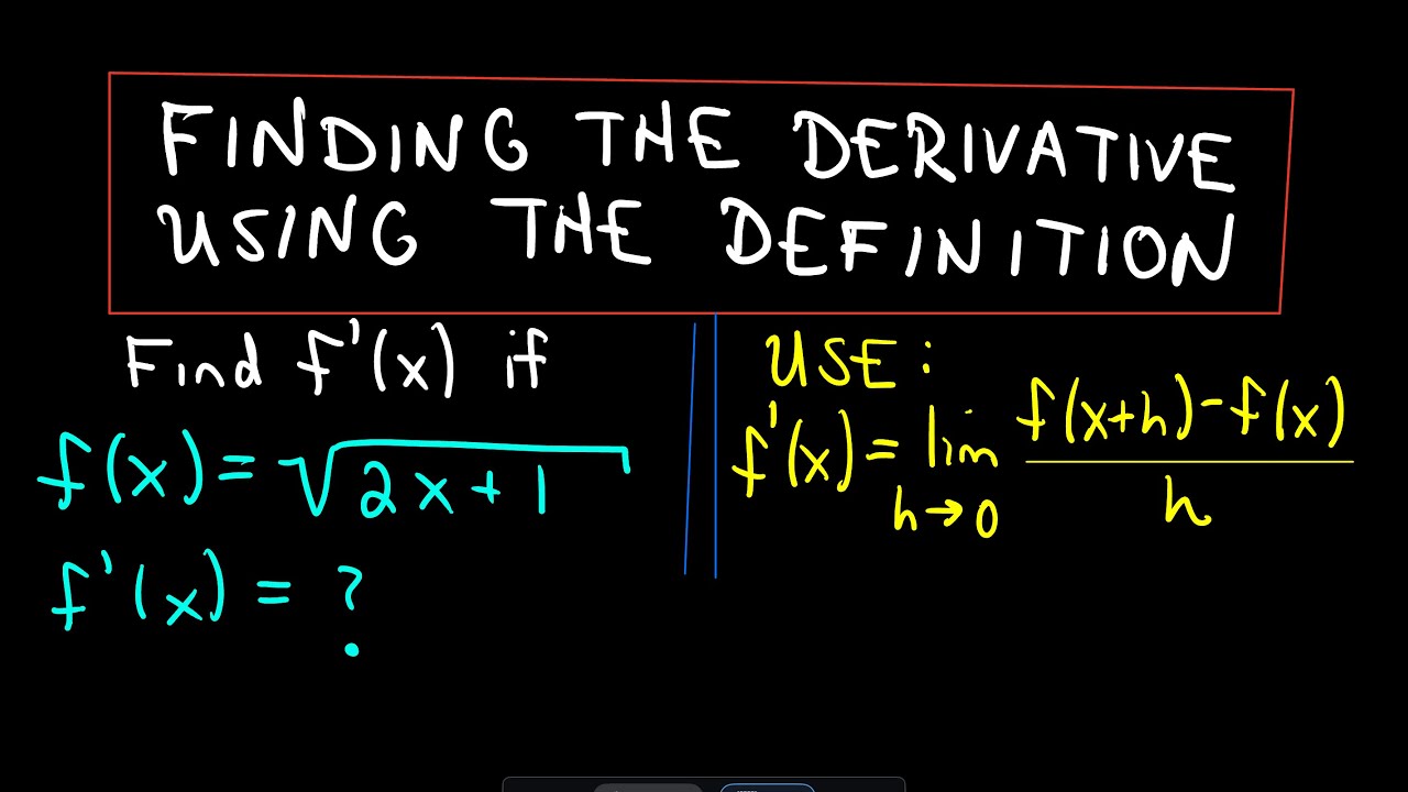 Finding the Derivative of a Square Root Function Using Definition of a Derivative