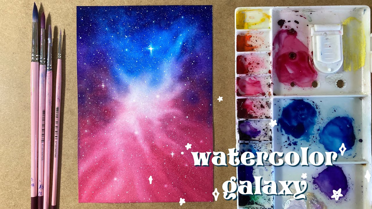 Suluboya İle Galaksi Resmi | Watercolor Galaxy Painting Tutorial