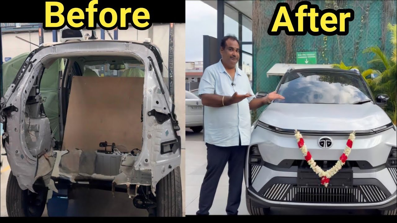 விபத்திற்குப் பின் எப்படி மாறியது ? எப்படி வேலை செய்தார்கள் - Tata Nexon EV After Accident 