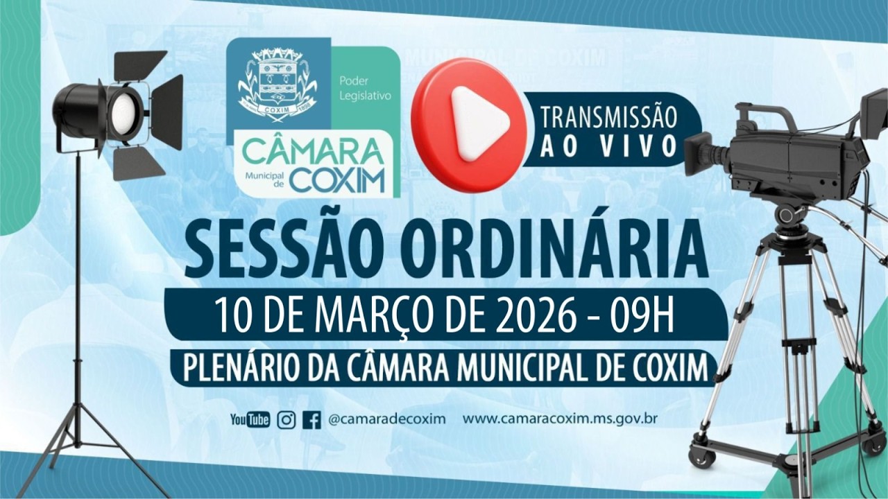 Coxim MS - Sessão Ordinária 10 de março de 2026