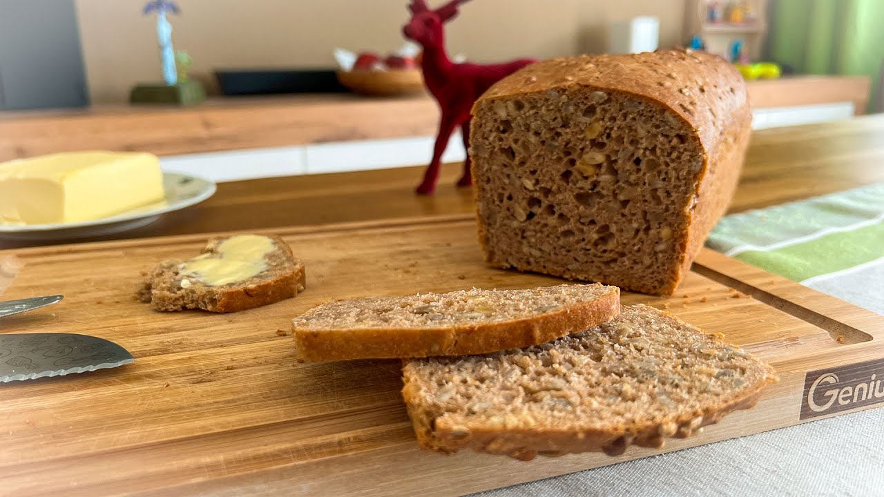 Dinkel Vollkornbrot ohne Gehzeit selber machen