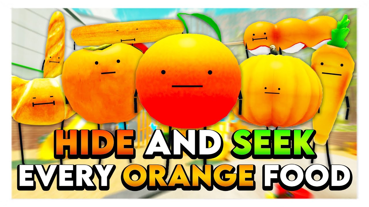 Roblox SECRET STAYCATION HIDE & SEEK WITH EVERY ORANGE FOOD! 🍊