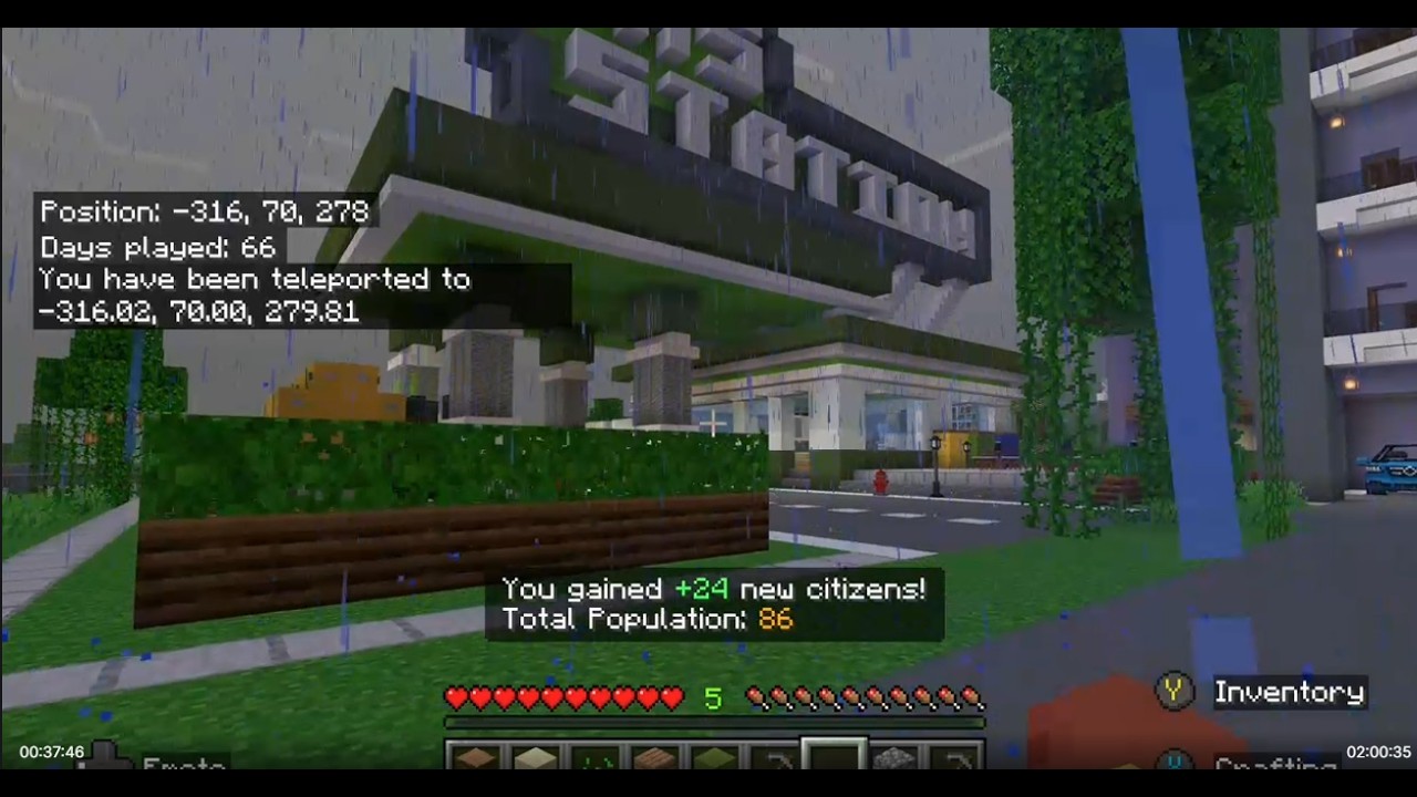 Minecraft City Prep Day 2 - (more roads, gas station and plaza)