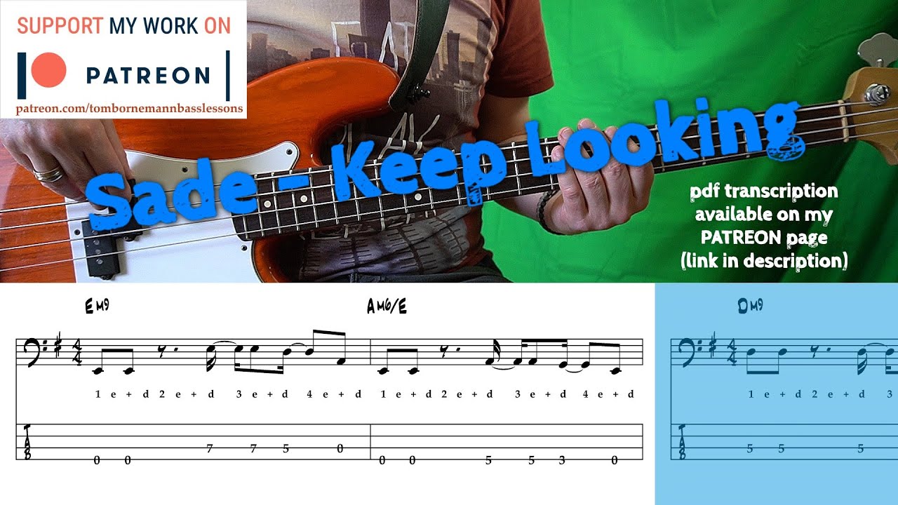 Sade - Keep Looking (Bass cover with tabs)