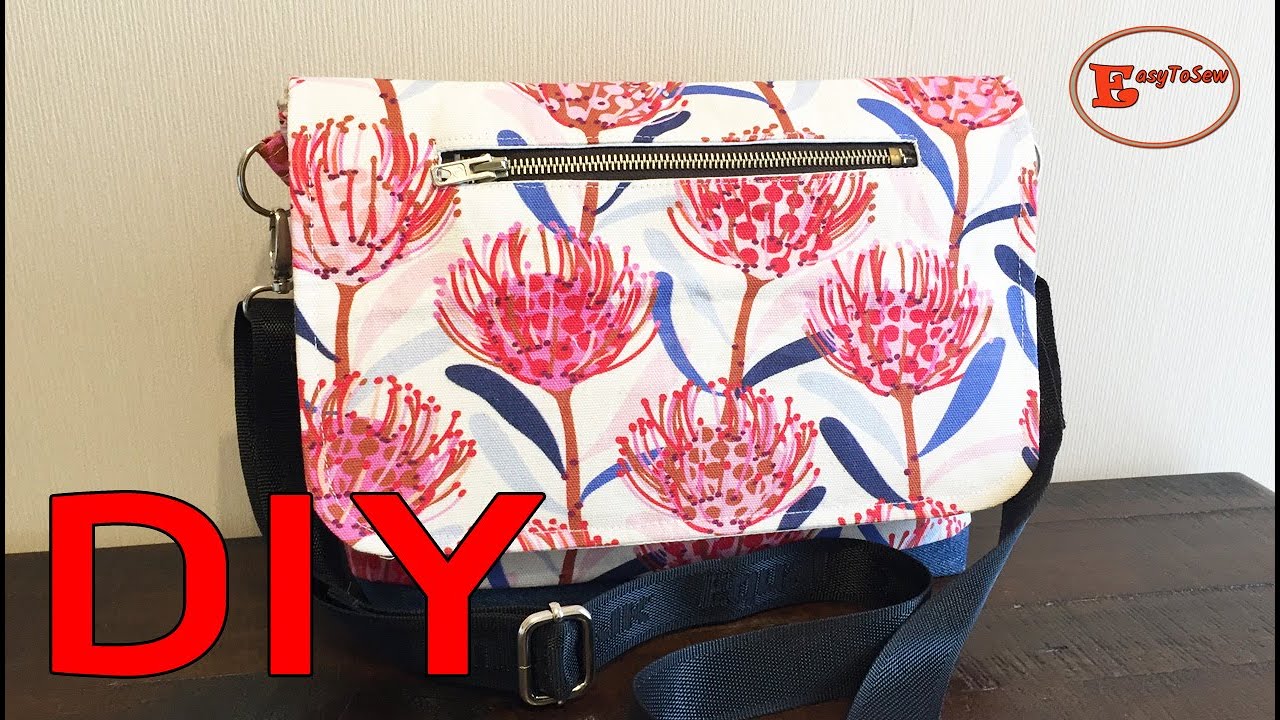 DIY ZIPPER CROSSBODY BAG WITH FLAP HAS FRONT ZIPPER POCKET STEP BY STEP TUTORIAL EASYO TO FOLLOW