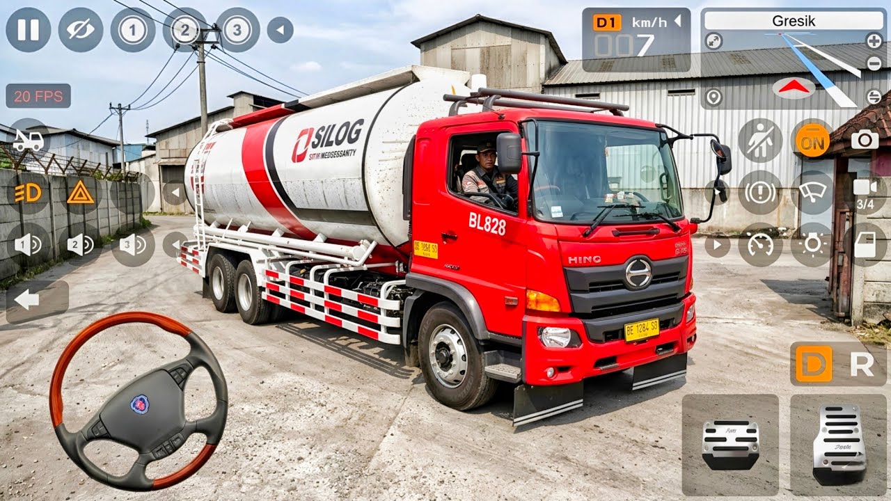 Game Truk Hino Tangki SILOG Keluar Dari Pabrik Semen l Mod Bus Simulator Indonesia