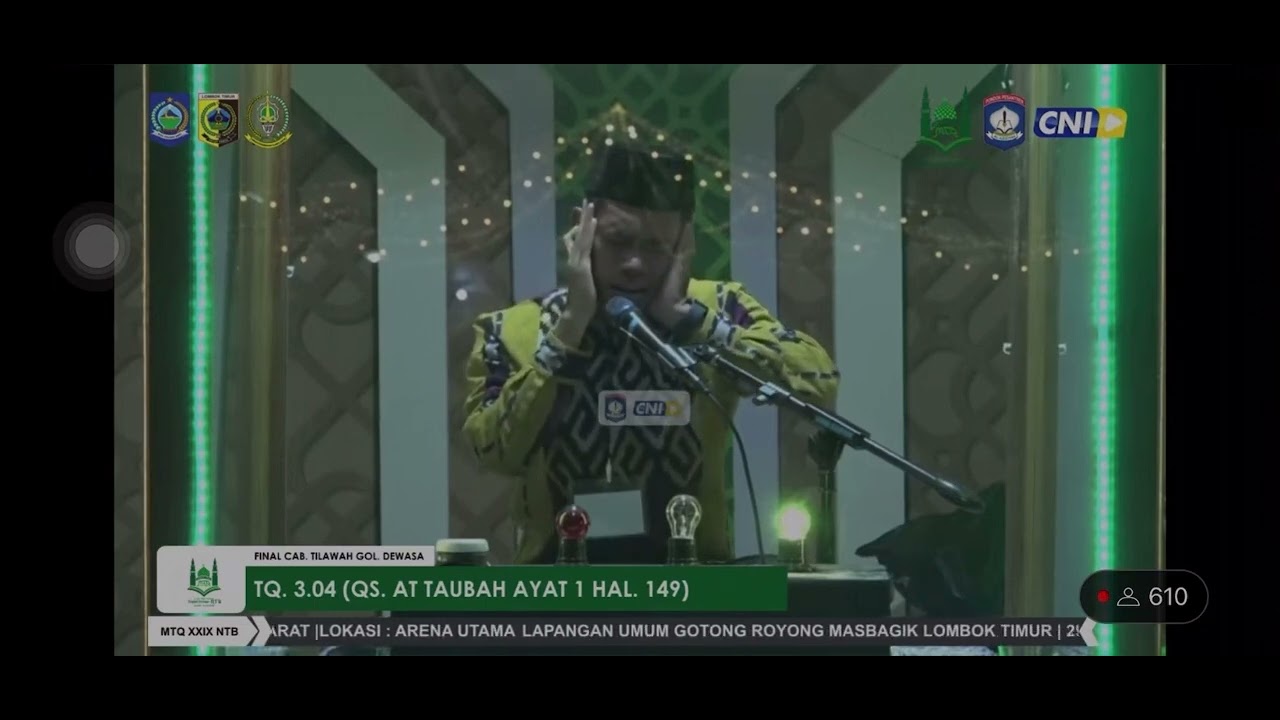 Penampilan Spektakuler Ust. Syamsuri Firdaus, final MTQ Provinsi NTB 2022