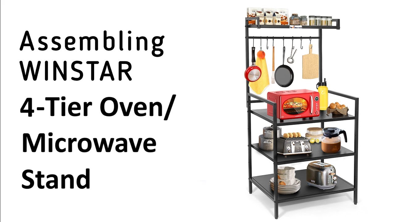 Assembling WINSTAR 4-Tier Metal Microwave Stand | OTG Rack in Wheels & Without Wheels Options