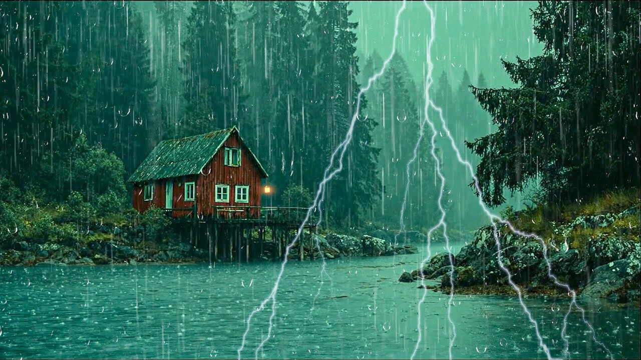 Tormenta Nocturna con Lluvia Intensa 🌧️ Sonidos Reales para Sueño Profundo y Calma Total