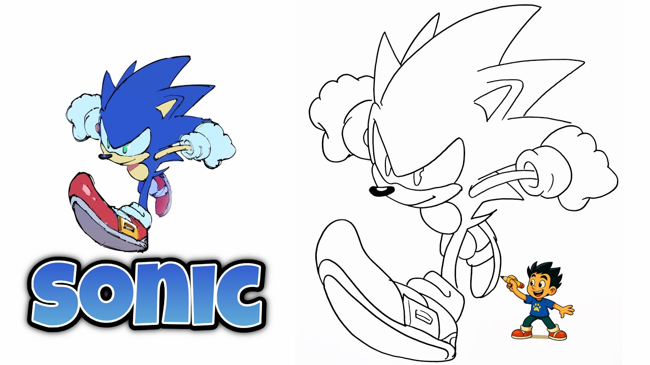 How to Draw SONIC the Hedgehog Running #sonicthehedgehog #sonic #drawing #sonicdrawing 