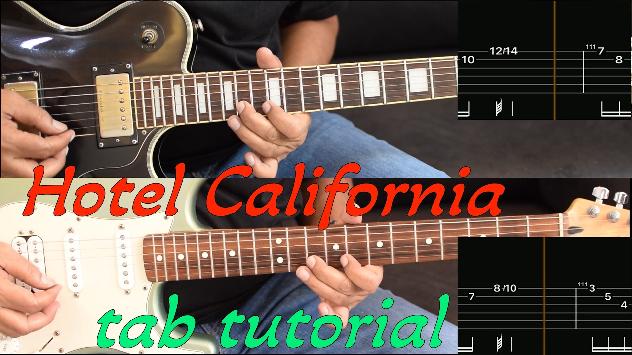 Hotel California-Eagles -Tab tutorial solo slow tempo