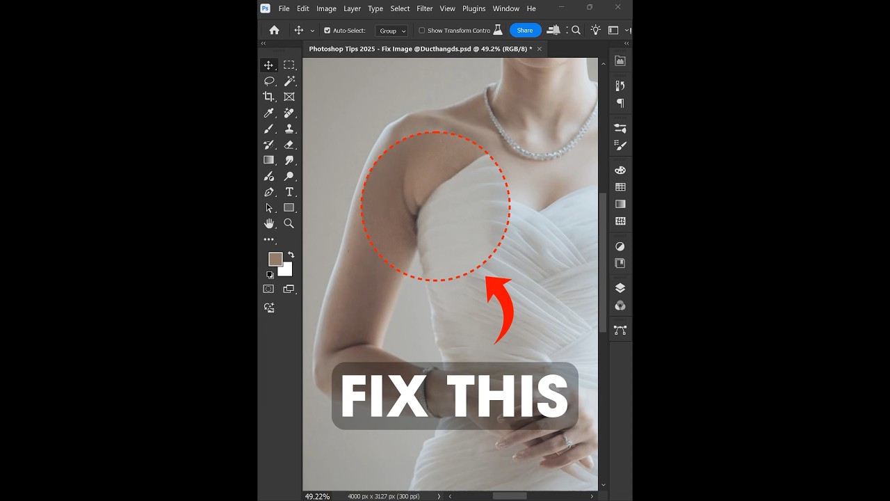 Photoshop 2025 - Tips to remove wrinkles on body skin #ducthangds
