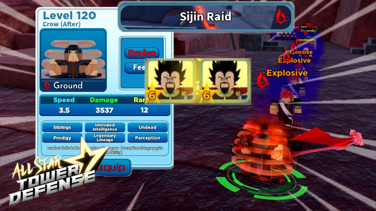 6 Star Itachi Took Part in Beating Sijin Raid (King Vegu) | Solo Gameplay | All Star Tower Defense