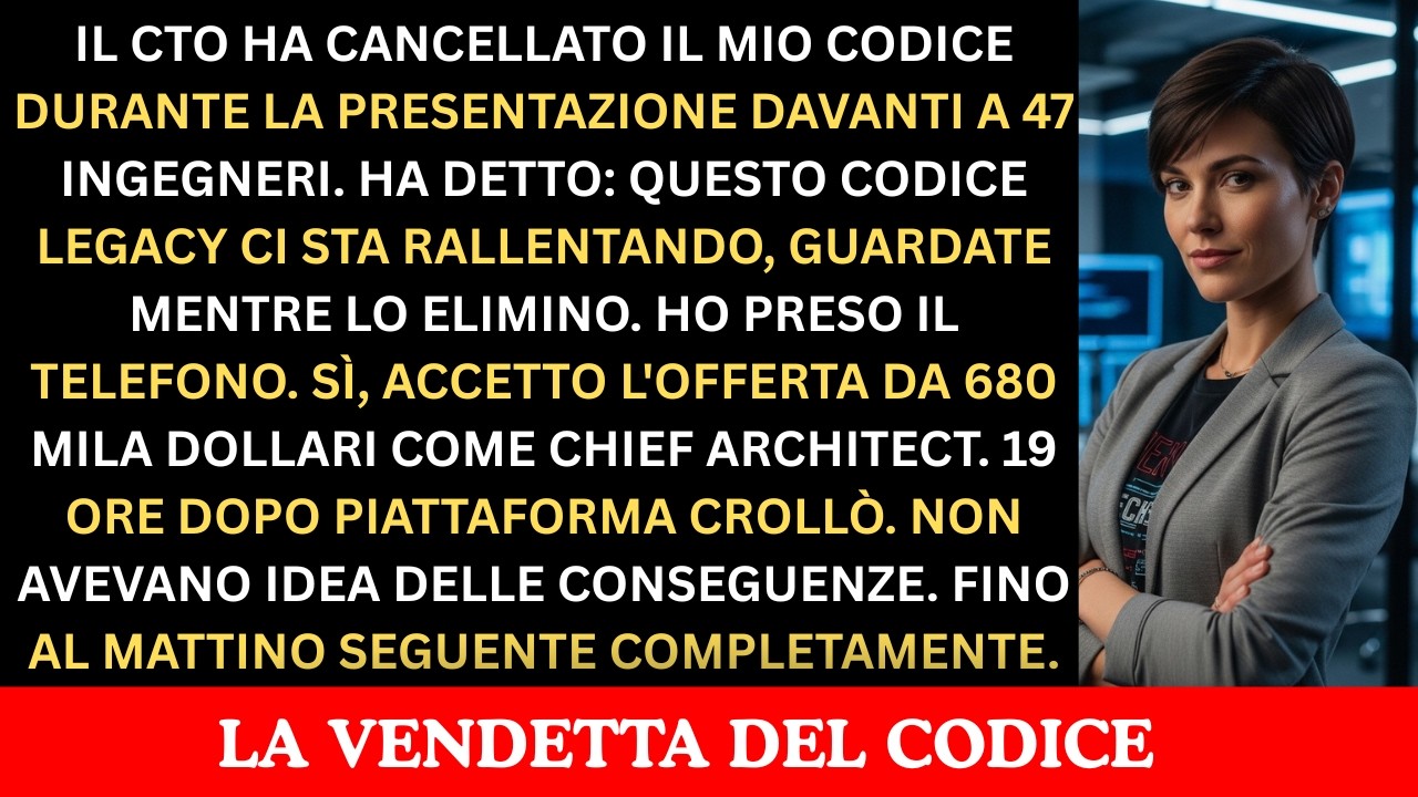 Il CTO Ha Cancellato Il Mio Codice Davanti al Team—Ho Accettato $680K Mentre Parlava