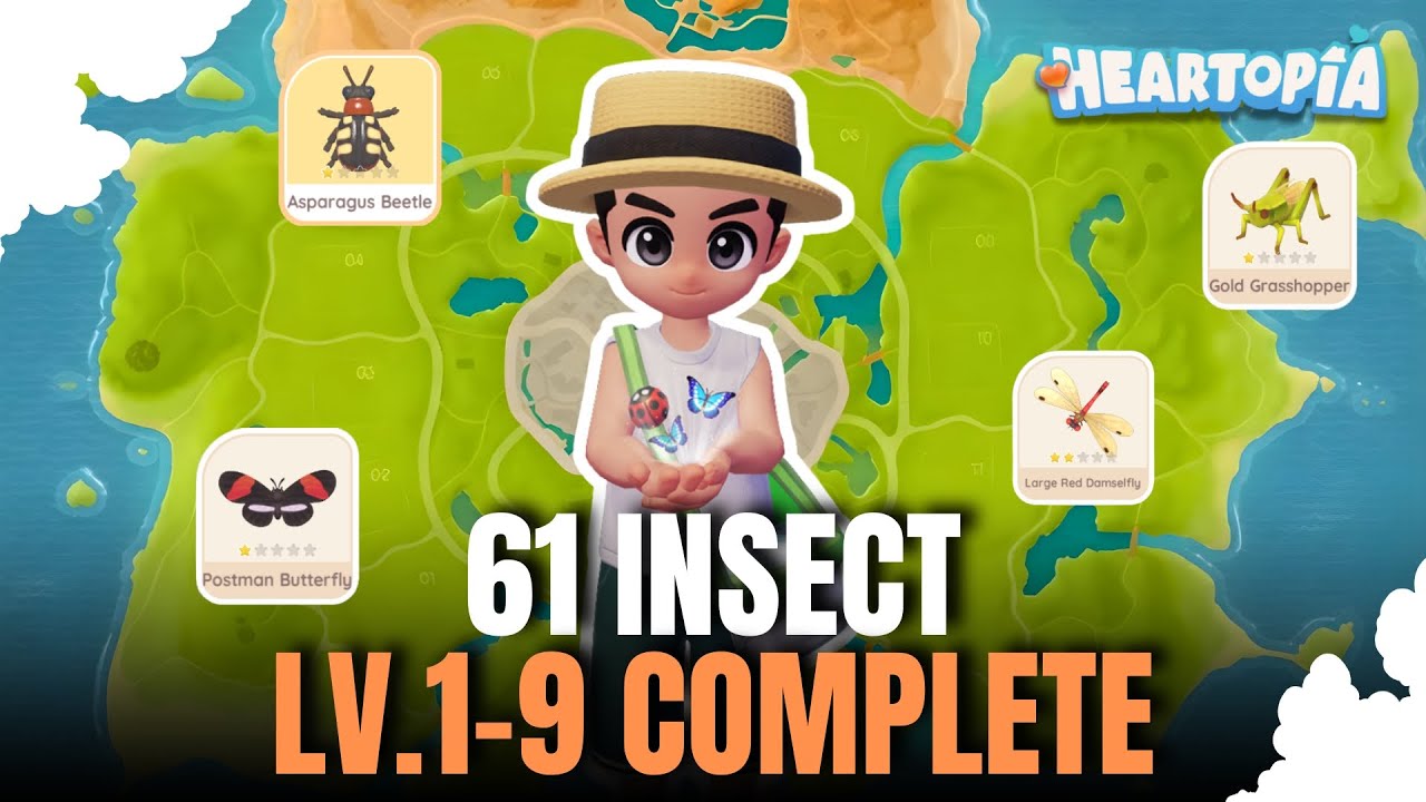 Heartopia Catch Insect Guide: Semua Lokasi Serangga Level 1-9 (COMPLETE)