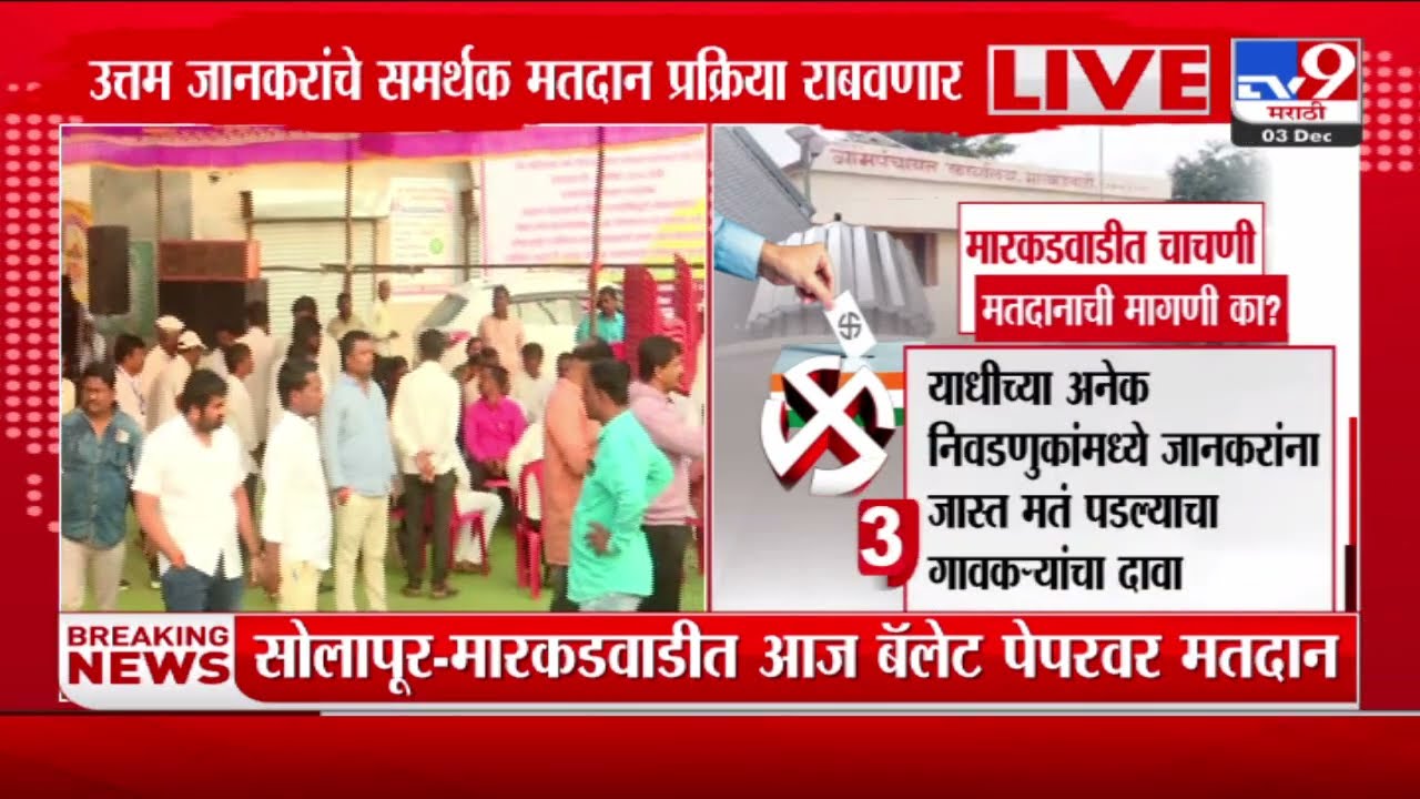 Markadwadi Ballot Paper Voting Update | मारकडवाडीत बॅलेट पेपरवर मतदान; गावात जमावबंदीचे आदेश