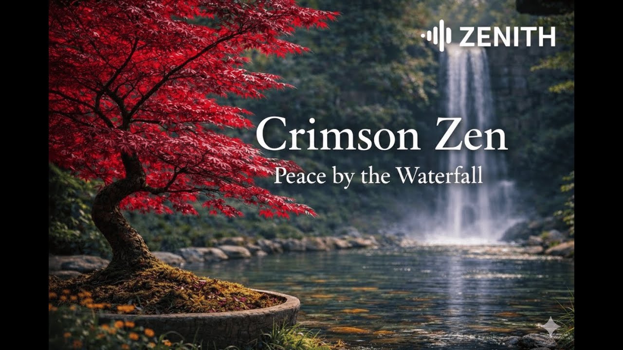 Crimson Zen: Peace by the Waterfall _Jardín zen música relax meditación
