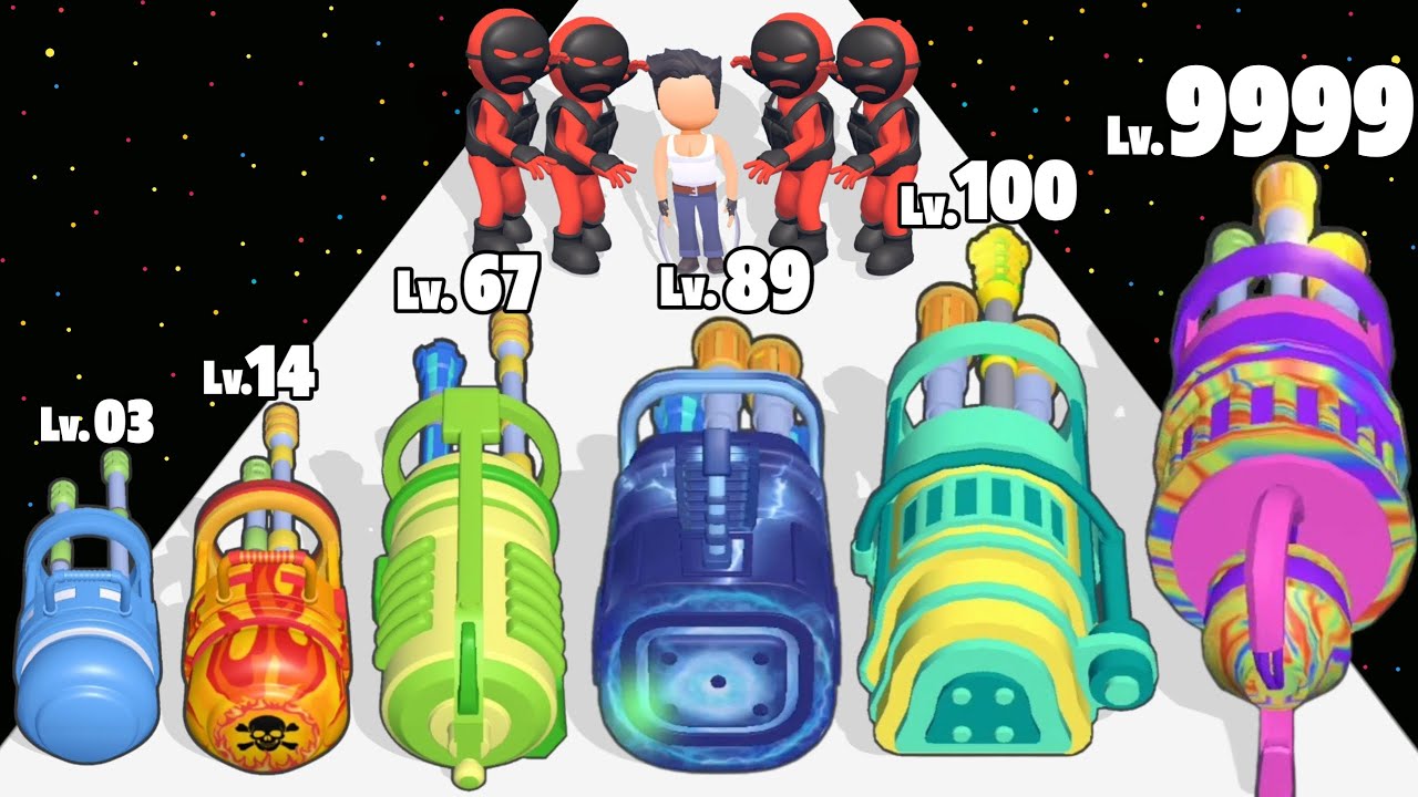 MiniGun Rush - Level Up Gun Max Level Gameplay