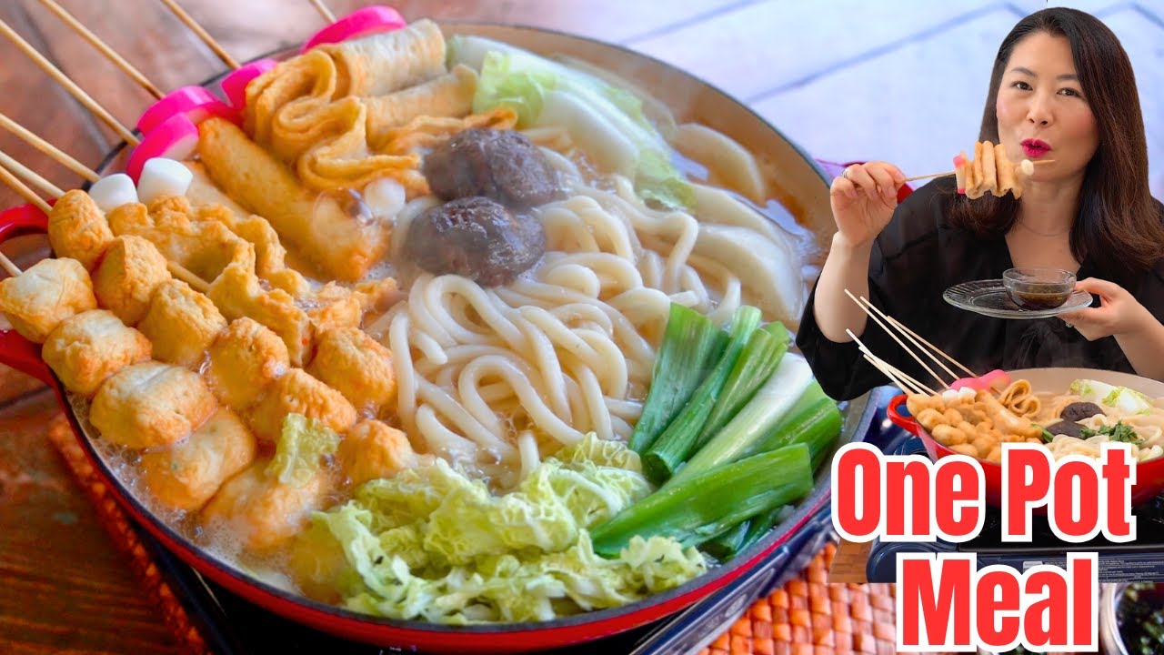 САМОЕ ВКУСНОЕ БЛЮДО В ОДНОЙ ГОТОВКЕ! Рецепт корейских рыбных котлет и лапши удон 어묵전골