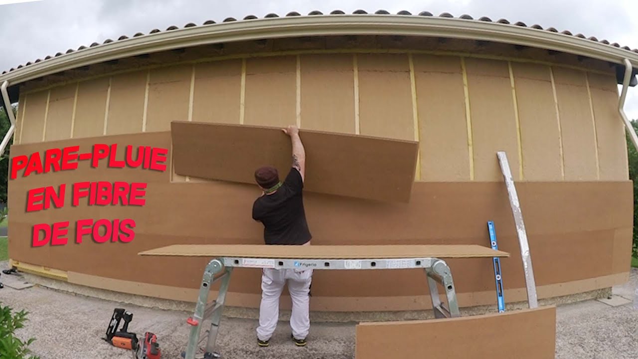 3/5 ⏩ Pose PARE-PLUIE Isolant en FIBRE de BOIS STEICO Universal de notre ITE