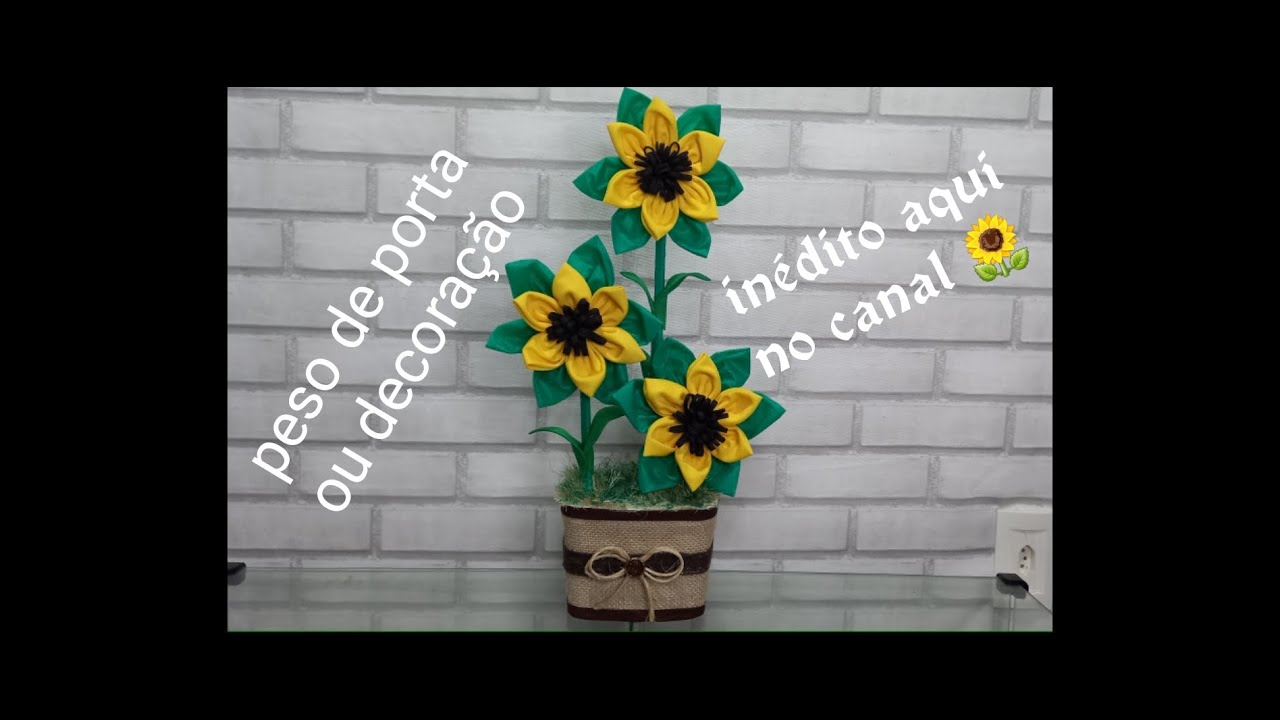 como fazer peso de porta ou decoração girassol(how to make a door weight or sunflower decoration)