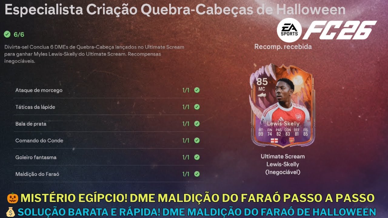 🏺 MALDIÇÃO DO FARAÓ! Novo DME de Halloween COMPLETO | FC 26