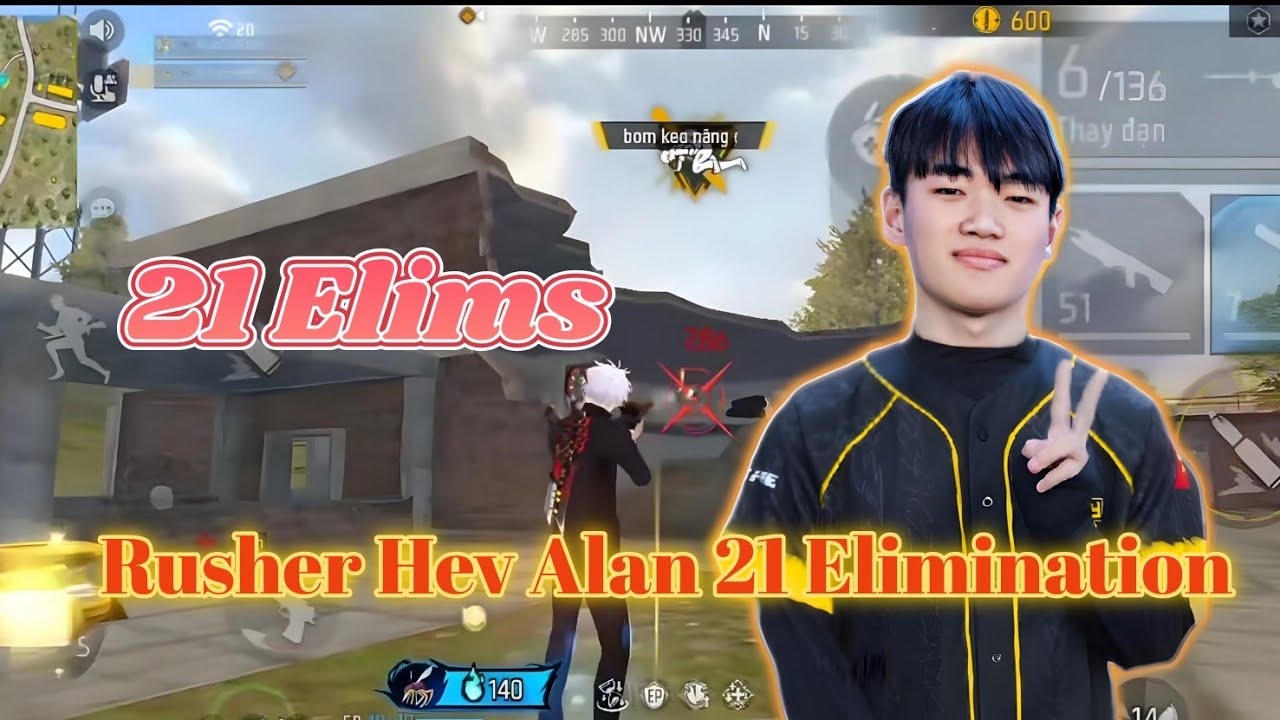Rusher Hev Alan 21 Elimination | 14022026#hev#ffwssea2026#freefire