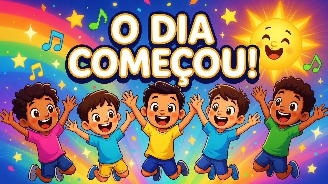 🎵 O Dia Come&ccedil;ou! 🌞 M&uacute;sica Infantil para Pular e Dan&ccedil;ar | Jingle Educativo para Crian&ccedil;as