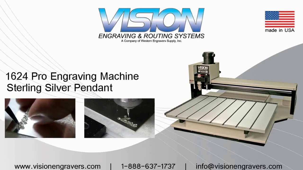1624 Pro Engraving Machine Making A Silver Pendant
