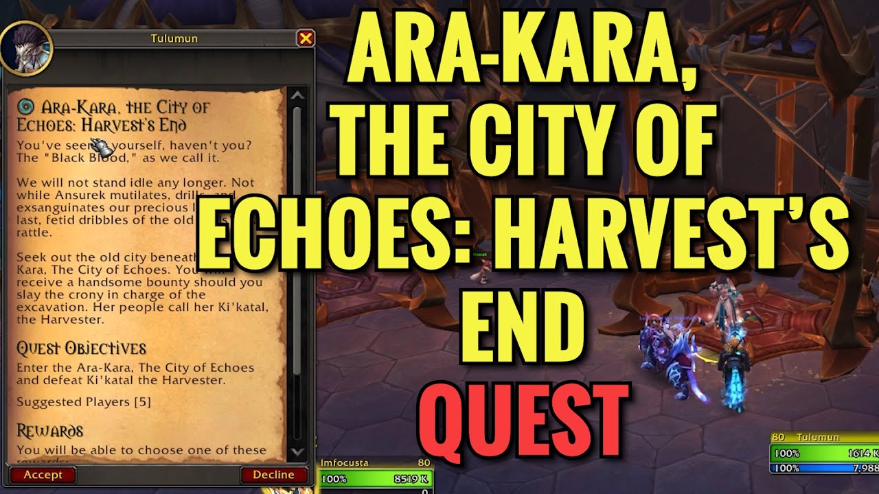 Ara-Kara, The City Of Echoes: Harvest's End Quest (WoW TWW)