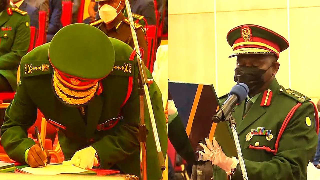 Mnadhimu Mkuu wa Jeshi Lt Gen Mathew Edward Mkingule Akila Kiapo Mbele ya Rais na Amiri Jeshi Mkuu