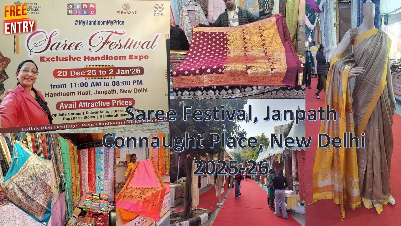 Saree Festival Exclusive Handloom Expo 2025 Janpath Connaught Place, New Delhi#cp #shopping #expo
