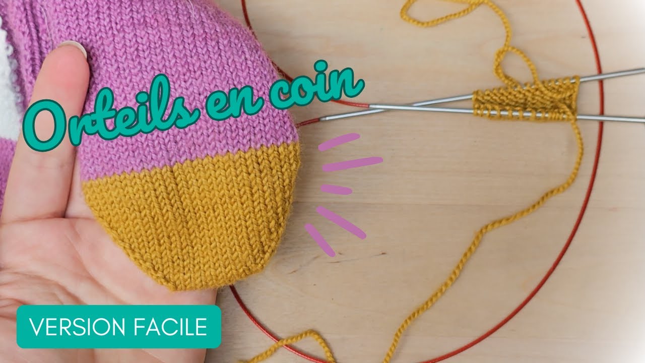 Pointes en coins Toe up avec jetés et Judy's magic cast on (wedge toe)