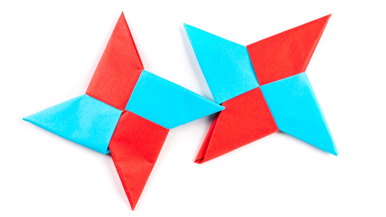 How to make a paper ninja star. Origami shuriken.