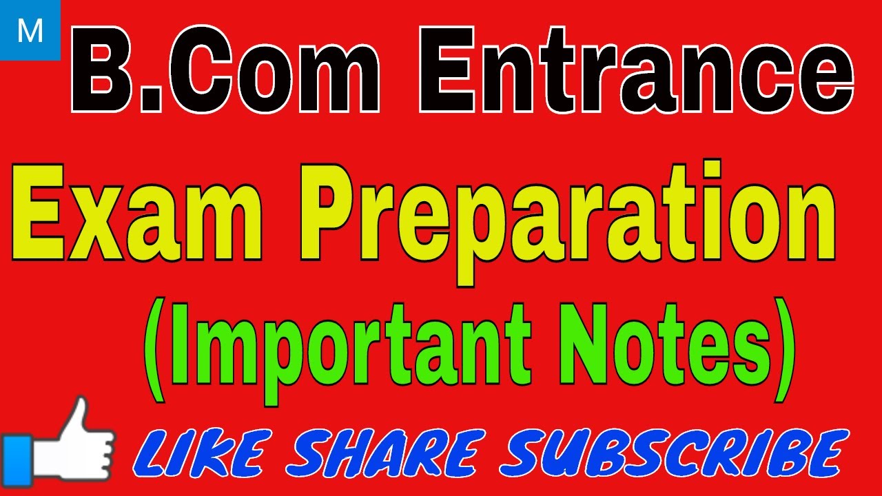 B.Com Entrance Exam Preparation || B.Com Entrance Exam