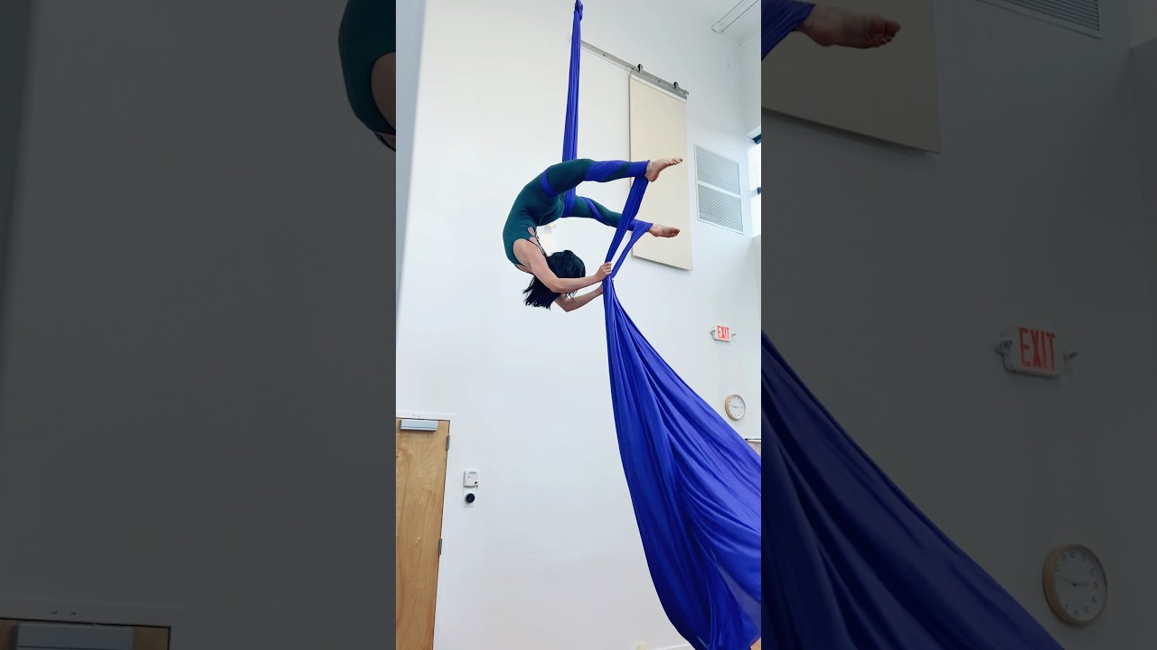 X back drop to scorpion #aerialsilks #tutorial