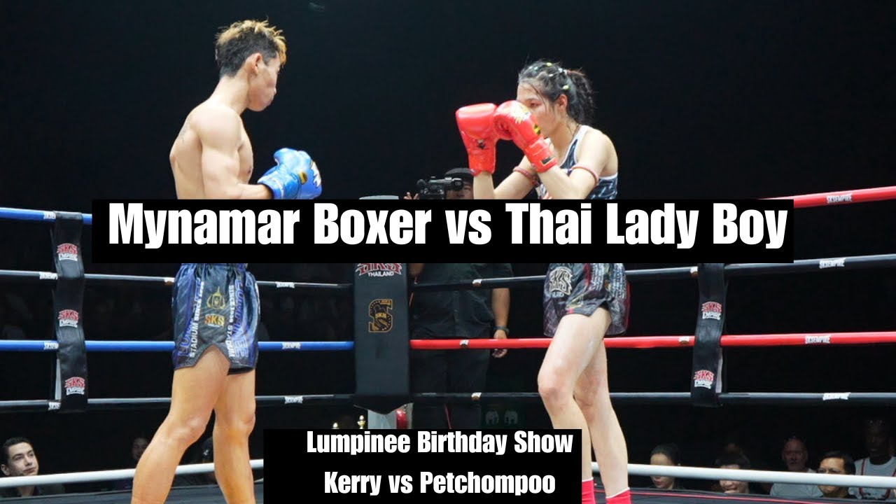 Ladyboy Battles Myanmar Boxer At Lumpinee