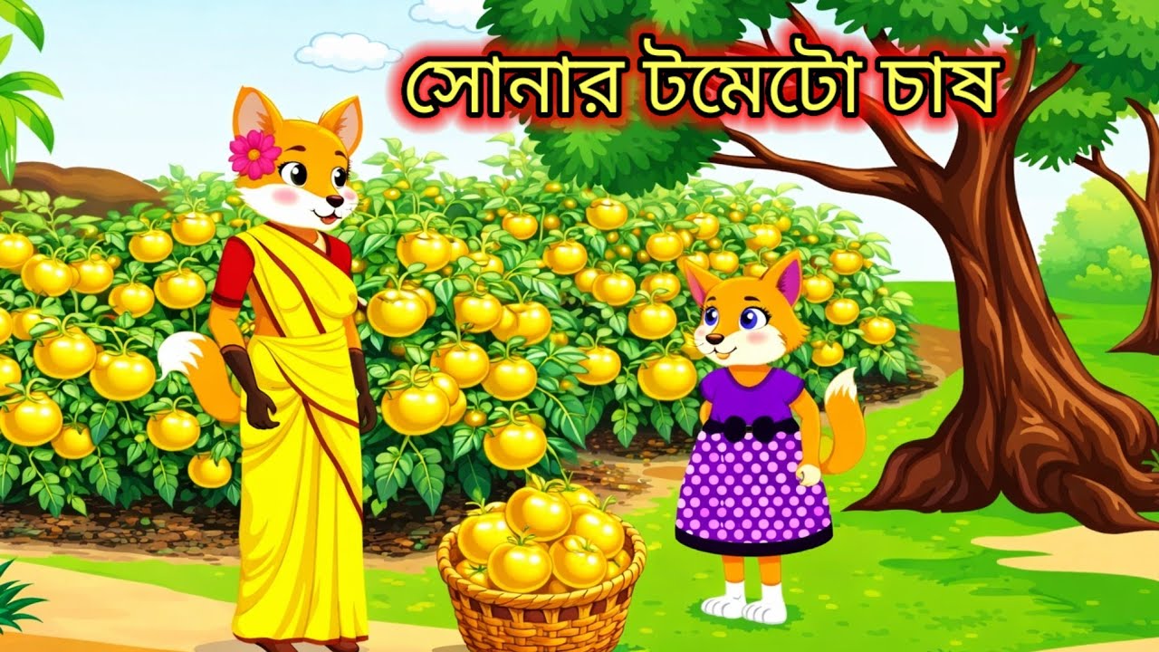 রান্নাঘরে সোনার টমেটো চাষ। Fox cartoon। Bangla Cartoon। Siyaler Cartoon। Rupkothar golpo।cartoon