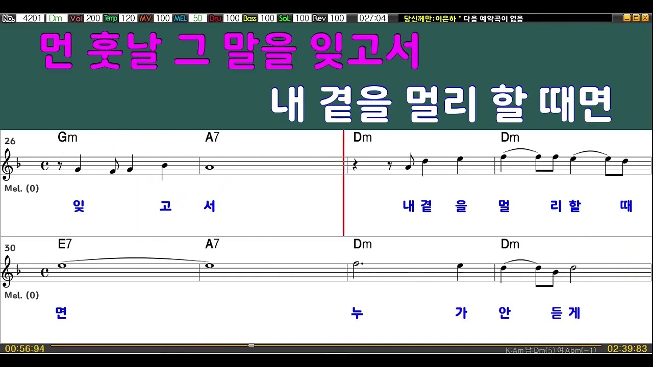 당신께만/ 이은하/ 남자키