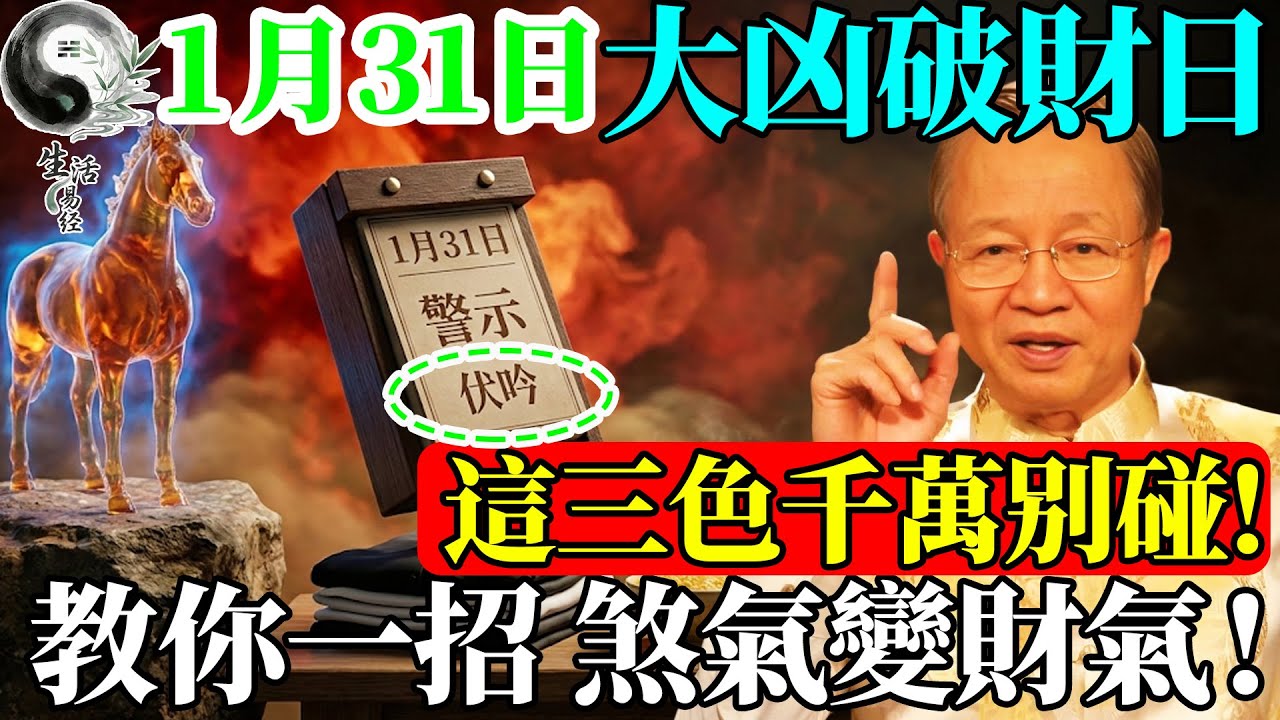 2026年1月31日：這三種顏色是大凶！穿了就是“引雷針”，破財又傷身，趕緊脫下來！#易經智慧 #易經 #曾仕強 #正能量 #國學 #國學智慧 #人生感悟 #人生哲理 #因果 #風水