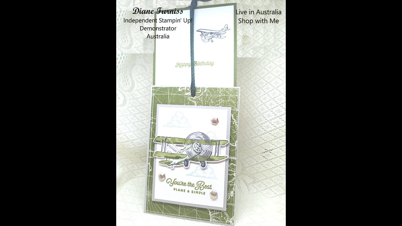 #271 (24) Ribbon Pull Card Using Stampin' Up! Products