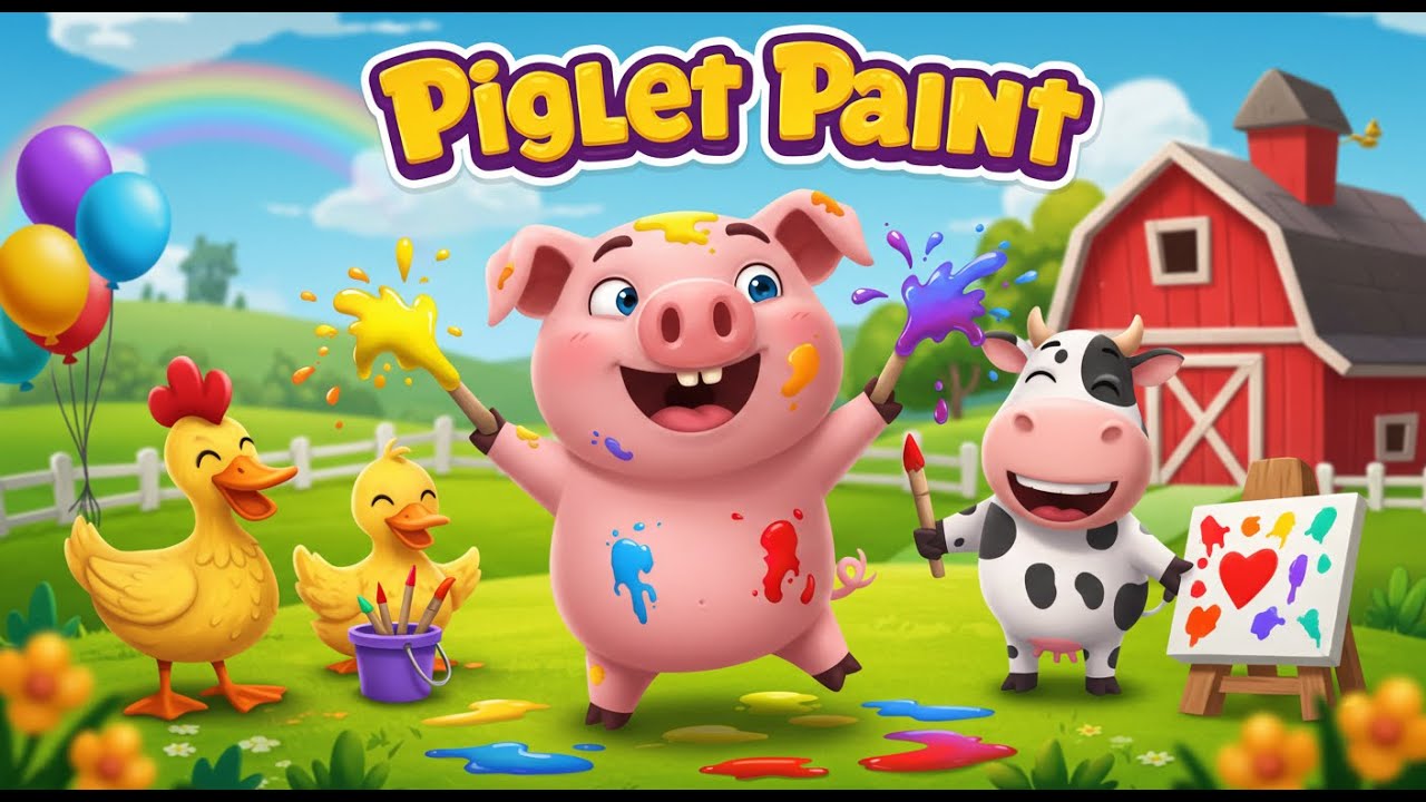Piglet&rsquo;s Silly Paint Party &ndash; Rainbow Fun on the Farm |  Kids Fun, Cartoons & Stories