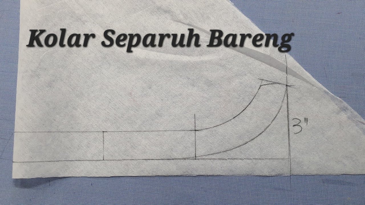 Cara kita nk buat kolar separuh rebah. Lukis dulu atas kertas gam.