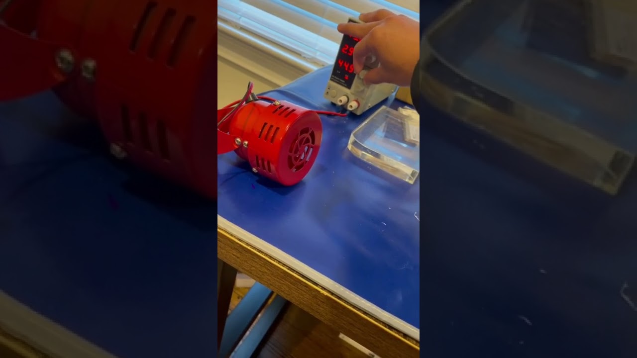 Ebay air raid siren with a variable dc power supply