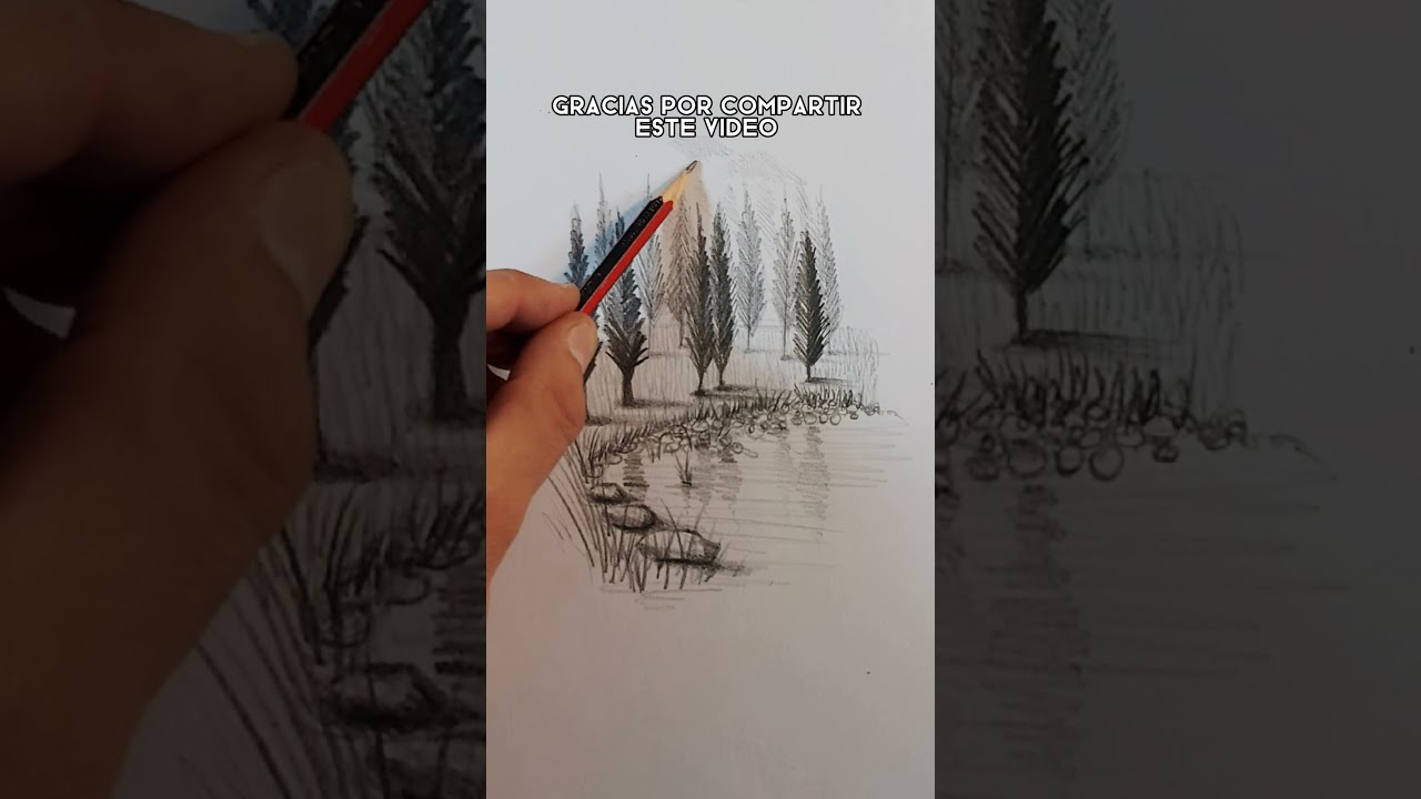 Dibuja un PAISAJE con 1 L&aacute;piz | F&aacute;cil y Paso a Paso