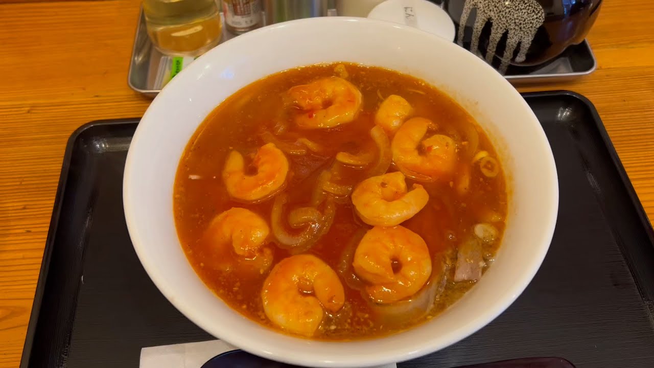 A４ランクの和牛を使った和牛ラーメン屋さんのエビチリラーメン(中野区中央『牛こくラーメン まる勝』)