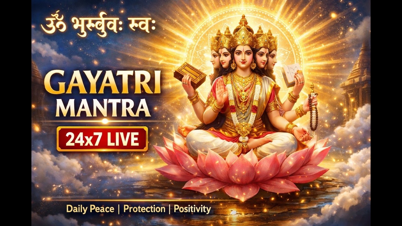 Gayatri Mantra 24x7 LIVE 🔴 | Powerful Morning Mantra for Peace, Protection & Positivity