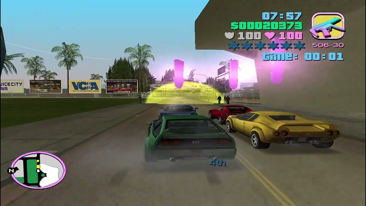 Car race on airport | GTA vice city | GTA vice city fun gameplay | GTA vice city childhood game
