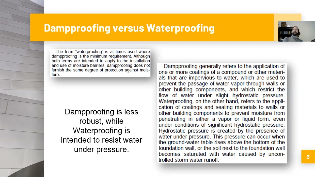 Dampproofing vs Waterproofing