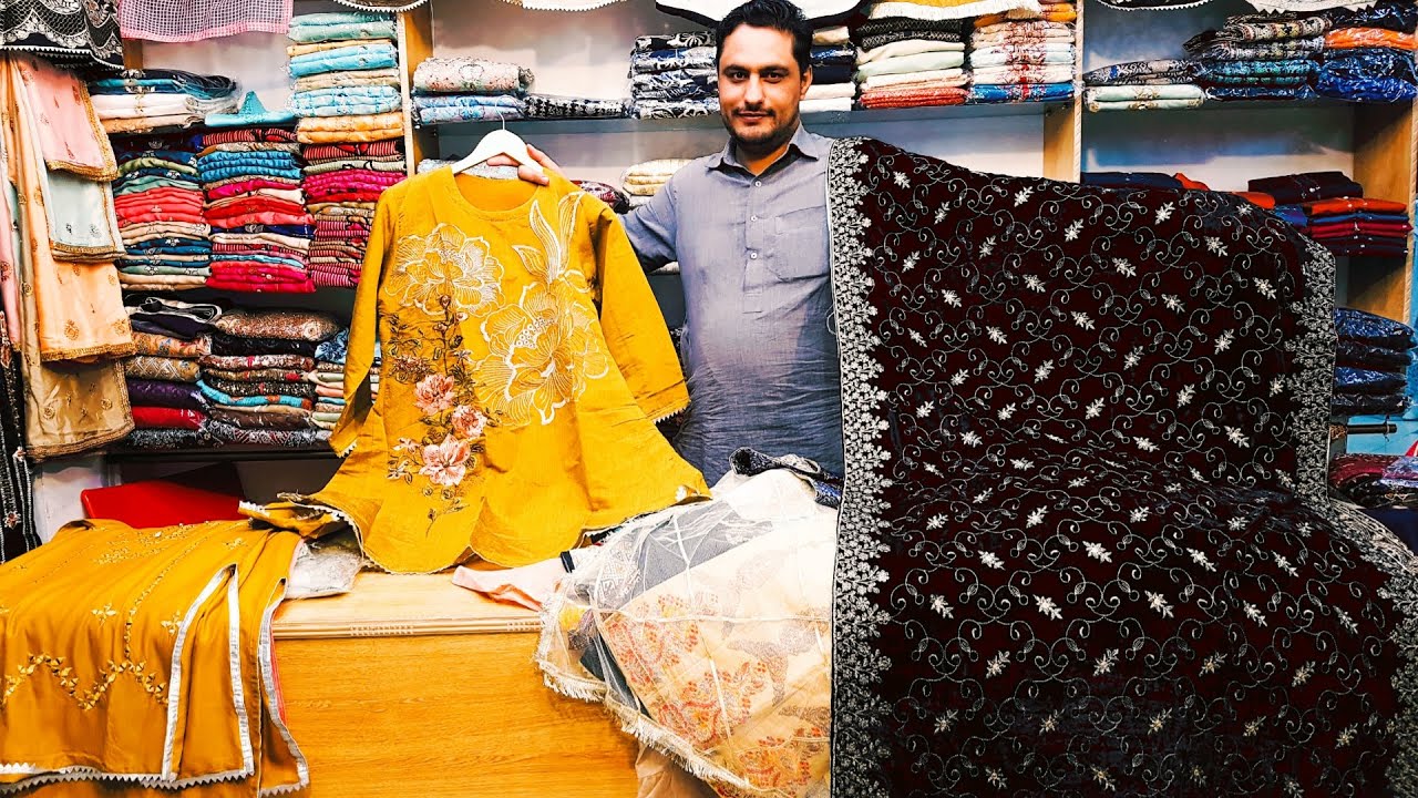 Cheap Price Stitch Suits & Velvet Shawl Party Wear Suit | Wholesale Retail  Midway Centre Rawalpindi